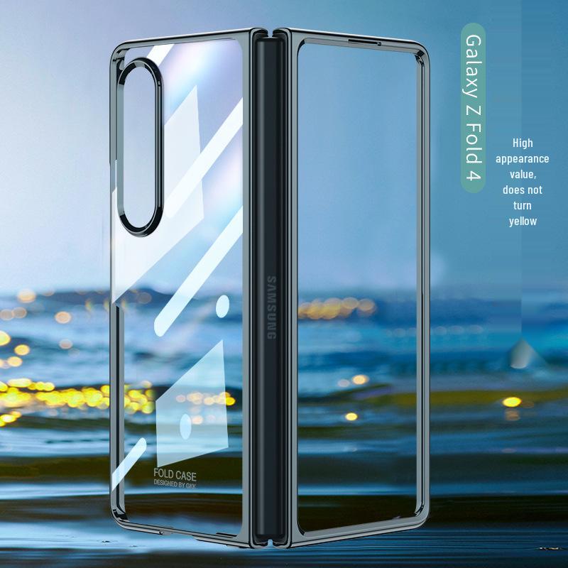 Samsung Fold4 Электроокрашенный Фантомный Прозрачный Жесткий Чехол-Ракушка из Поликарбоната - Однотонный, Складная Защита