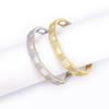 Nidin Creative Design Gold Plated Round Shape Hollow Design Open Bangle Adjustable For Women Men Cubic Zircon Cuff Jewelry Gift