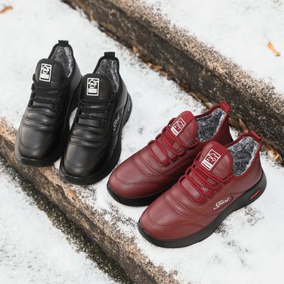 Зимняя новая повседневная мужская и женская обувь, легкая полиуретановая подошва, нескользящая и износостойкая обувь для ходьбы, флисовая утолщенная обувь для мам