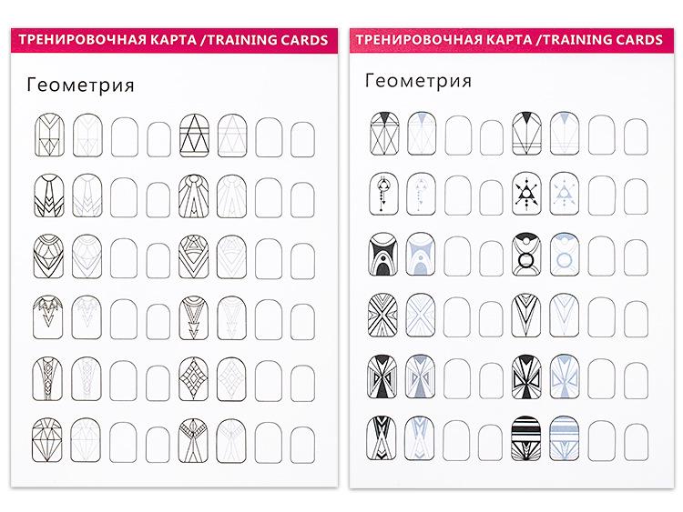 Доска для практики нейл-арта: Многоразовый инструмент для обводки и рисования линий для начинающих
