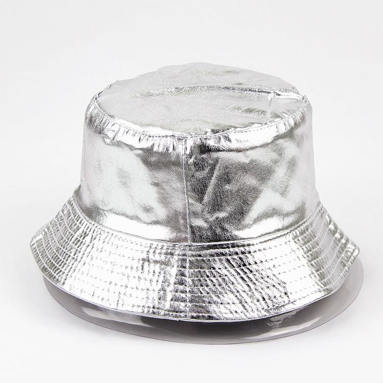 Двусторонняя шляпа Punk Basin Hat - модная складная кепка Fisherman с блестящей золотисто-серебристой отделкой, регулируемый ремешок для взрослых унисекс