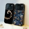 L-Luxury F-Fashion чехол для телефона с леопардовым принтом для iPhone17 16 15 14 13 12 Pro Max Серый Черный Матовый Лазерный Металлик Аврора Funda