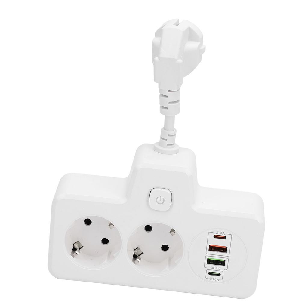 Многорозеточная розетка с выключателем 2-местный адаптер-розетка с 2 USB 2 Type C 6 в 1 распределитель