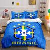 Blue Brazil CBF Bedding Set Bedding Duvet Cover Set Duvet Cover Pillowcases (1 * Duvet Cover 2 * Pillowcases, without duvet insert)