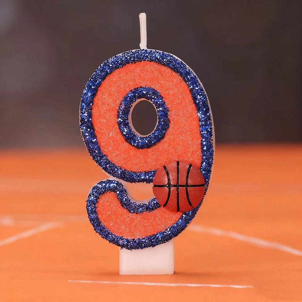 Свечи для дня рождения Vitality Basketball 0-9 Бесплатная комбинация спичек Цифровые свечи идеально подходят для украшения торта для выпечки высокого класса