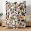 Cats Various Poses Blanket Soft Throw Blanket For Home Bedroom Bed Sofa Travel Office Solid Christmas Blanket