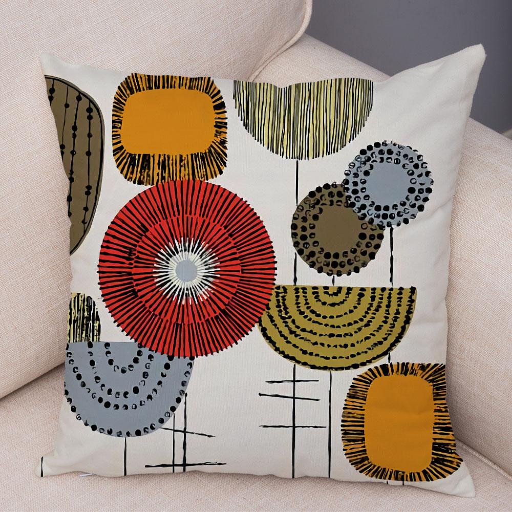 Абстрактное искусство, декоративная наволочка с геометрическим растением, деревом, цветком, диван, домашняя автомобильная наволочка
