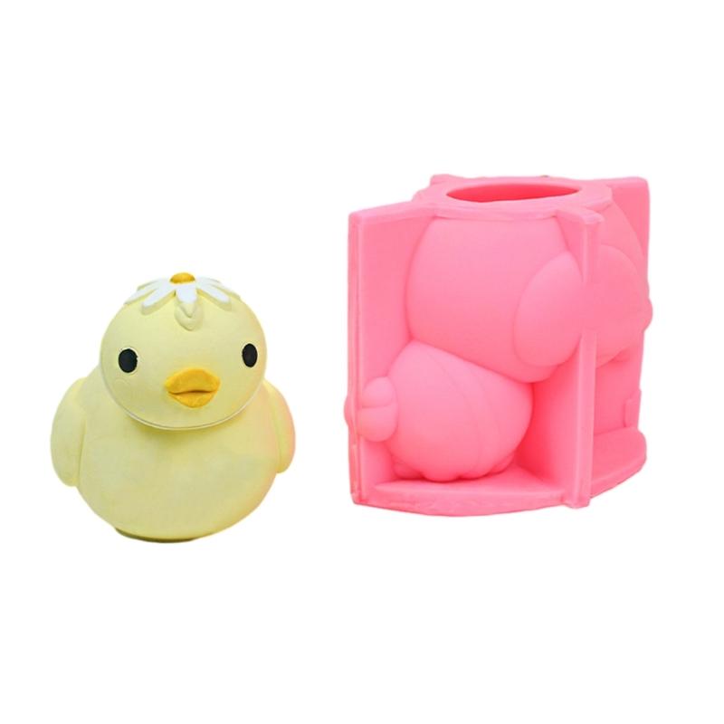 Duck Pen Holder Silicone Mold Table Ornament Succulent Planter Flowerpot Molds Epoxy Resin Mold Plaster Making Tool