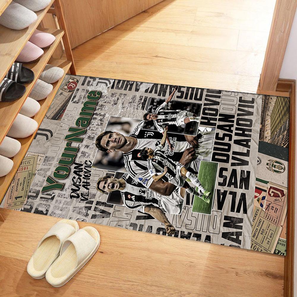 Juventus Customized Name Carpet Suitable for Playrooms Decorate room Game Room Study room Antislip Carpet Decorate Offices Wedding Party Gift