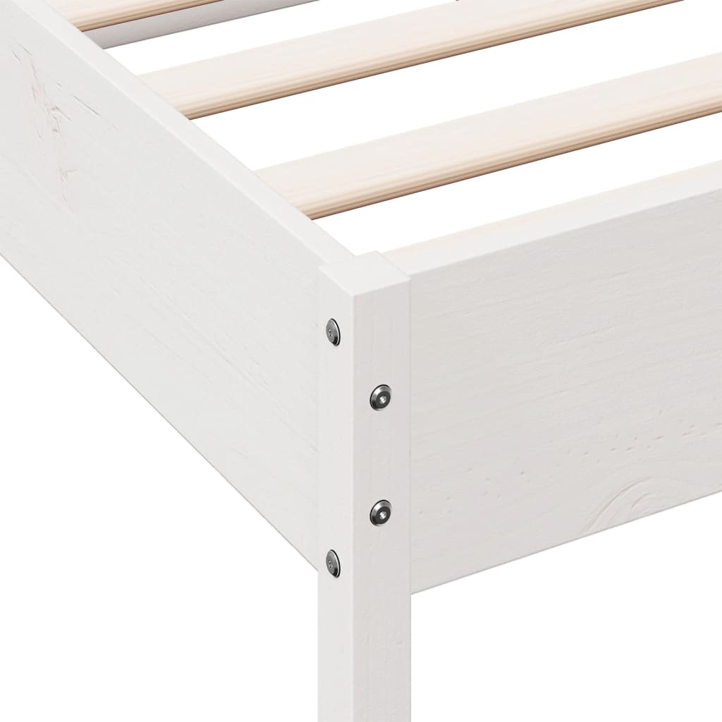 Solid Wood Bed without Mattress White 160x200 cm Pine Wood