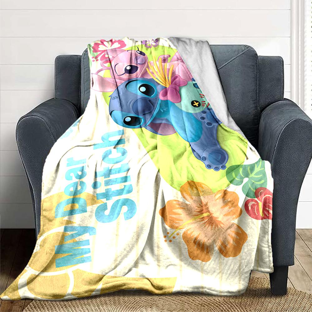 1Pc Stitch Angel Friendship Blanket Soft Throw Blanket For Home Bedroom Bed Sofa Travel Office Solid Christmas Blanket