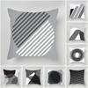 Black and White Gray Geometric Cushion Cover Living Room Office Sofa Pillow  Nordic Home Decoration Peach Skin