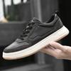 Fashion Men New Fashion Top Layer Cowhide White Casual Board Shoe Male Breathable Sport Shoes Men Genuine Leather Comfy Lace-up Sneakers