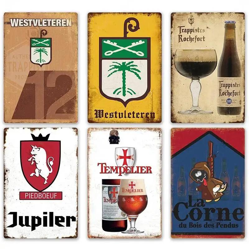 Винтажная вывеска пивного бренда Металлическая жестяная табличка Металлический постер Декоративная табличка Домашний декор Мужская пещера Бар Паб Мастерская Настенное украшение