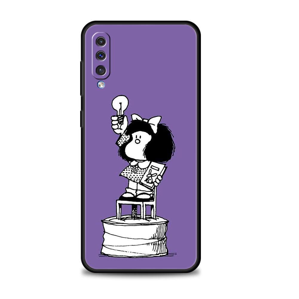 Для Samsung A20e A40 A50 A70 A10s A10 A20s Note 20 Ultra 10 A30 A91 A01 A03 A42 5G M51 A02 Черный Mafalda Girl Phone Funda