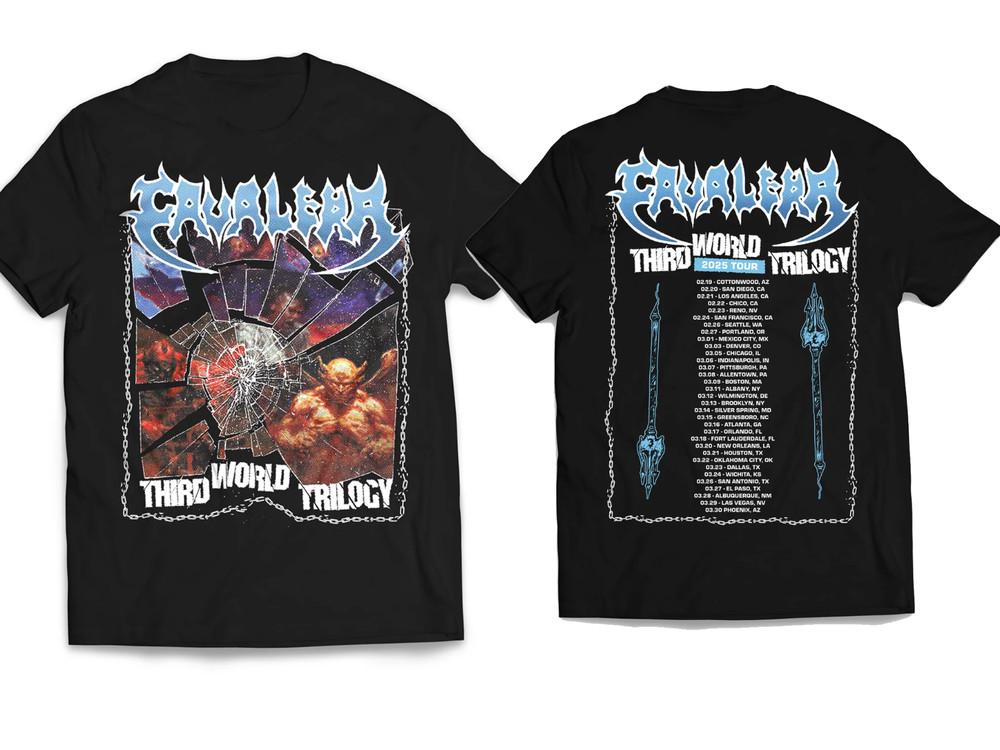 НОВЫЙ Cavalera - Тур "Третий Мир Трилогия" Дата 2025 Футболка Размер S-5XL AR1379 Унисекс Футболка