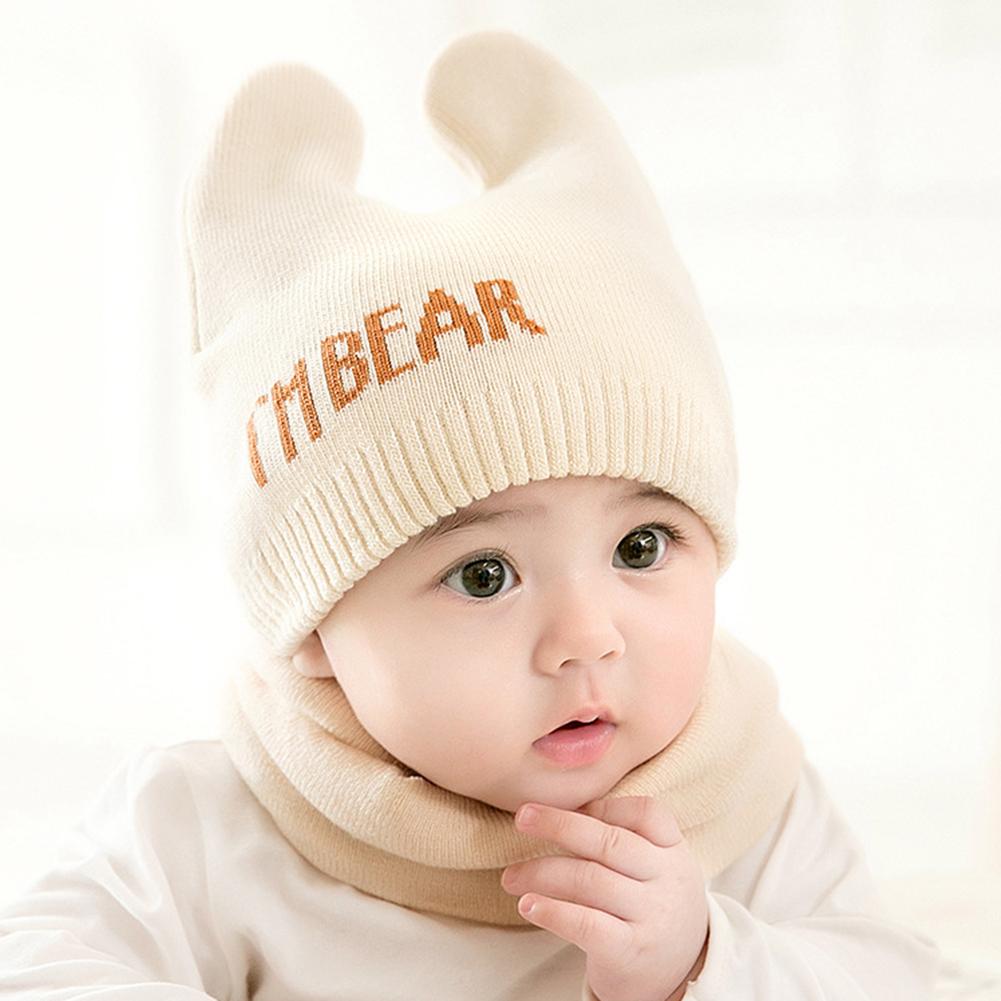 2PCS/Set Newborn Cap + Scarf Suit Warm Knitted Hat Neck Warmer Gaiter