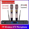 Профессиональный беспроводной двойной UHF микрофон для свадеб и сценических выступлений