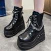 Осенне-зимние толстые полусапожки с круглым носком, модные и удобные, большого размера, низкие женские сапоги