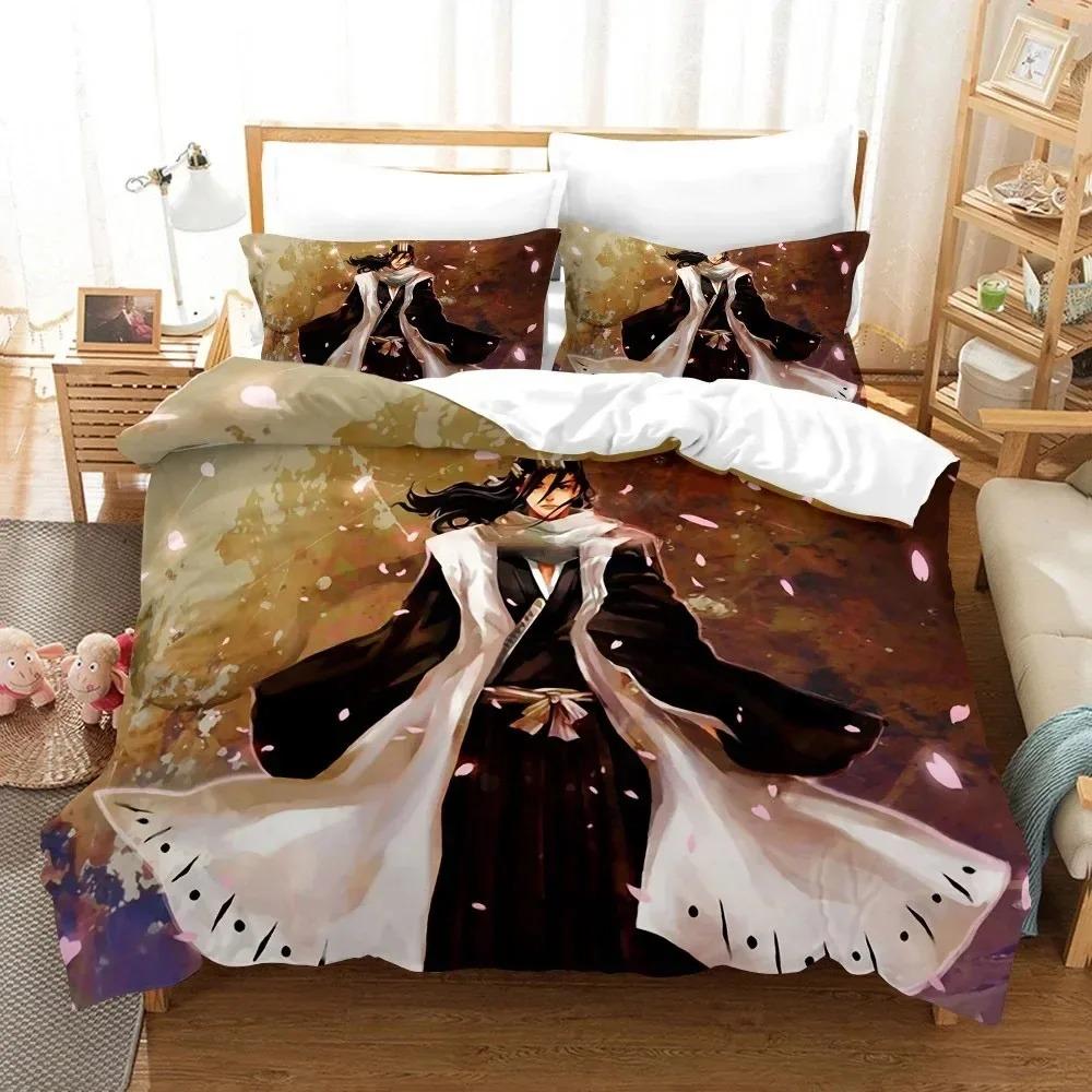 Anime Bleach Toushirou Ichigo Duvet Cover Pillowcase Bedding Collection Double Twin Full Queen King Adult Kids Bedclothes Quilt Cover