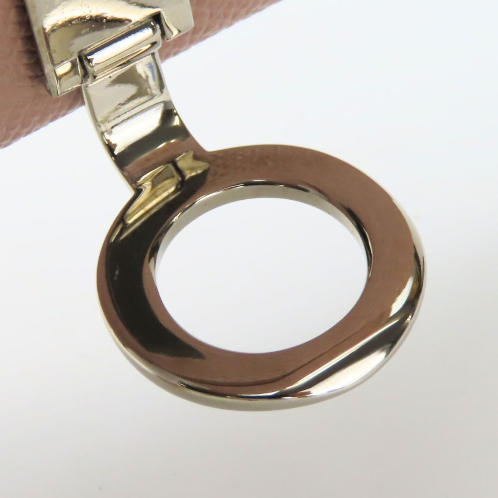 Used BVLGARI Card Case Bulgari Bulgari leather pink beige Clip type