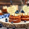 3pcs Mother's Day Acrylic Cake Decoration Mother's Day Party Cupcake Toppers Golden Color Round Label Acrylic Cake Insert