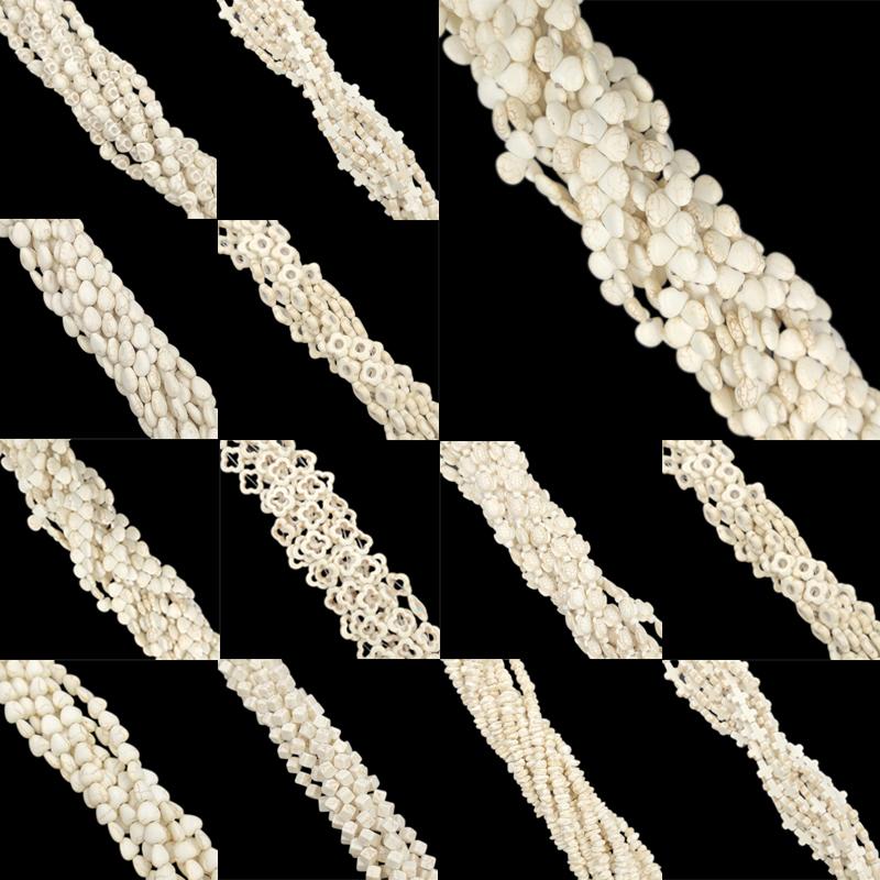 Белые квадратные морские звезды, цветок, череп, креативные бусины из натурального бирюзового камня, свободные бусины для аксессуаров «сделай сам»