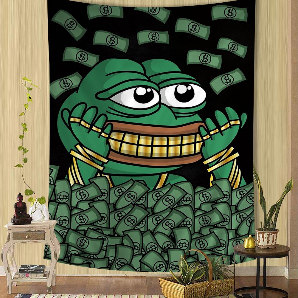 Sad PPepe the Frog Hanging Bohemian Tapestry Hanging Tarot Hippie Wall Rugs Dorm Japanese Tapestry