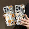 Черный чехол-бампер из мягкого материала для Apple iPhone 16e 12 14 14 Plus 11 13 Pro 17 Air 15 16 Pro Max Мультяшный Хэллоуин