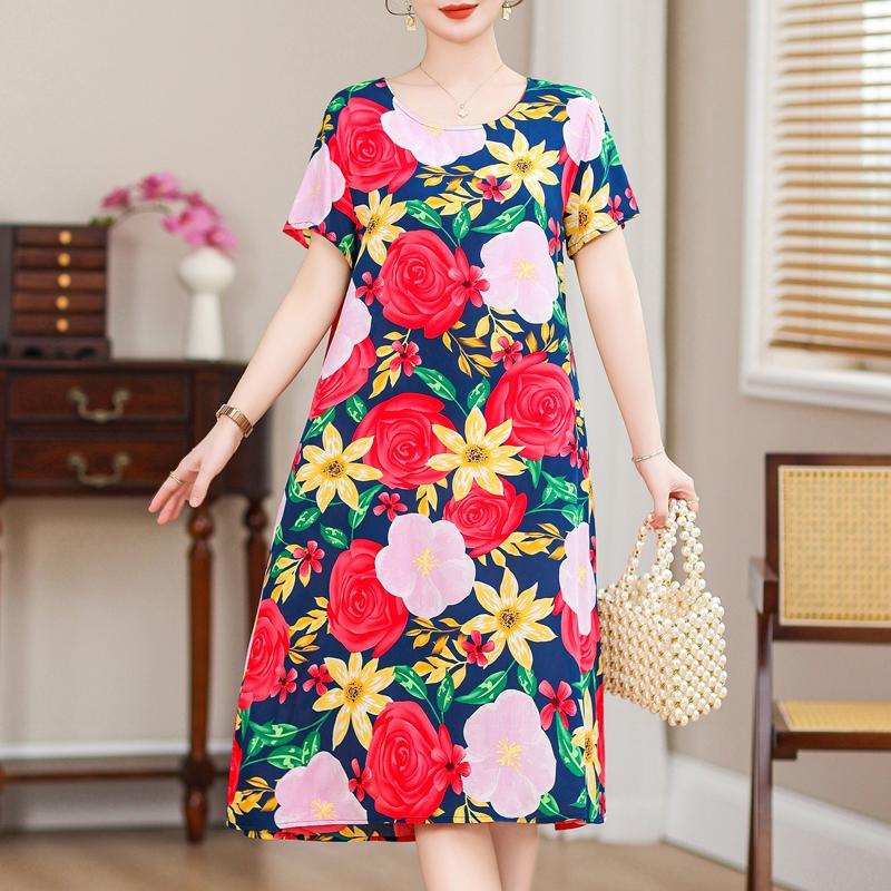 Летние элегантные длинные платья для женщин, большие размеры, с коротким рукавом, винтажное летнее платье с принтом, женская одежда