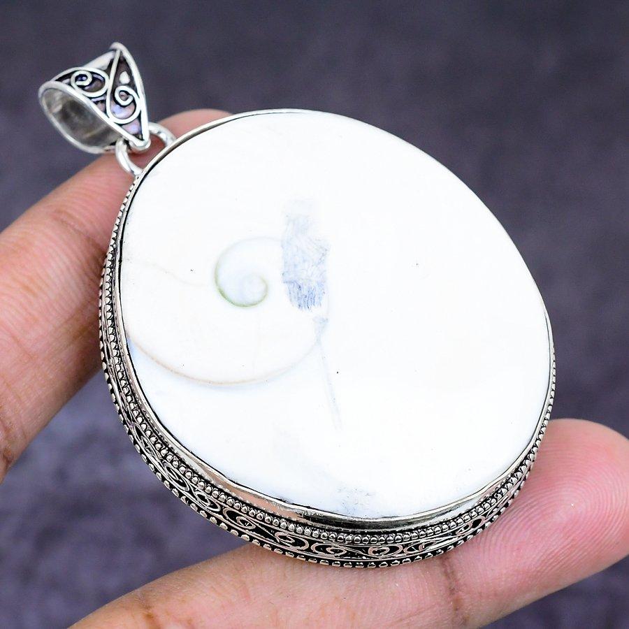 Natural Shiva Eye Gemstone 925 Sterling Silver Jewelry Pendant 2.44" ETC-14590