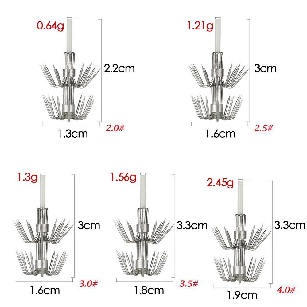 Fishing Tackle Wood Shrimp Lures Plastic Baits Octopus Squid Lure Hooks Umbrella hook Glow in Dark