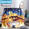 1PC Custom Name Flame Sword: Lord Battle Throws Blanket Flannel Blankets for Couch Bed Gifts for Men Women Travel Picnic Christmas Fan Gifts