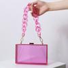 Fashion Jelly Bags Pvc Female Shoulder Bags Chain Crossbody Bag Evening Bag Leisure Versatile Lady Transparent Small Square Bags