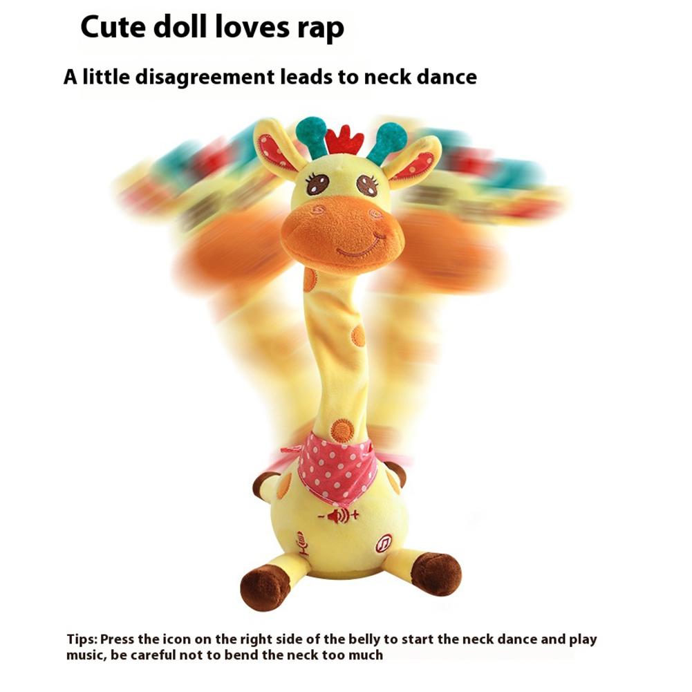 Мягкие плюшевые игрушки-жирафы повторяют то, что вы говорите, милый качающийся плюшевый жираф, танцующее животное, детская игрушка для младенцев от 6 до 12 месяцев