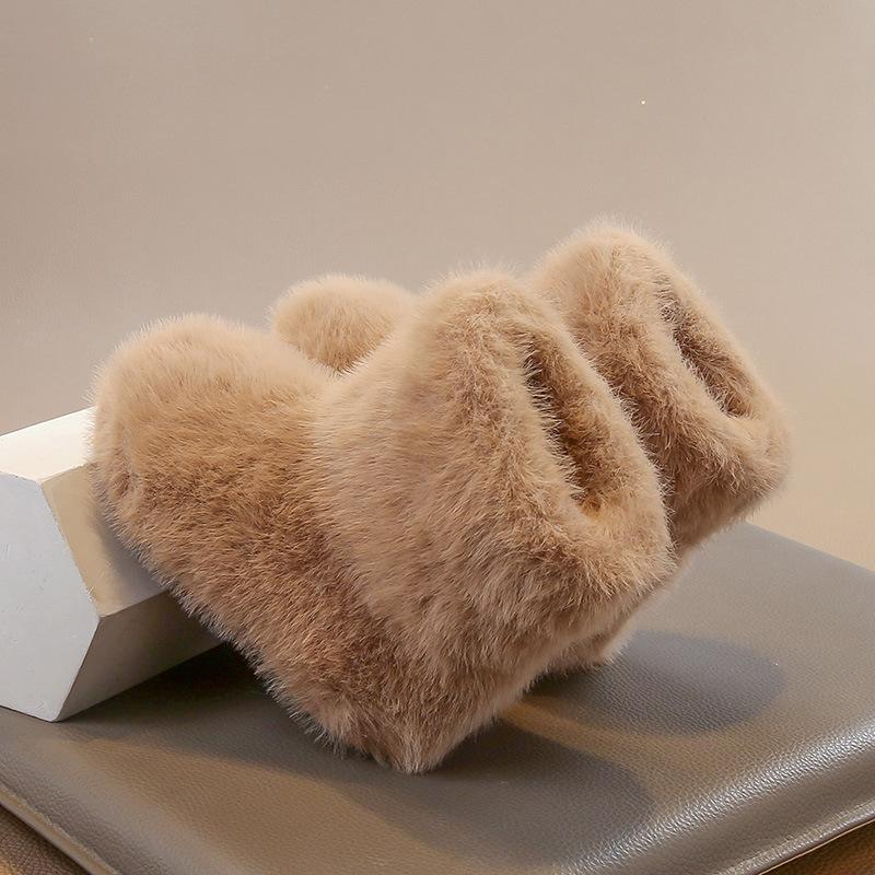Girls Fluffy Boots 2025 Winter New Plush Thickened Children's Snow Boots Baby Girl Cotton Boots Warm Short Boots Tide