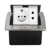 Stainless Steel Pop-up Floor Socket Box - Euro, German, American Standard Silver Recessed Power Socket.