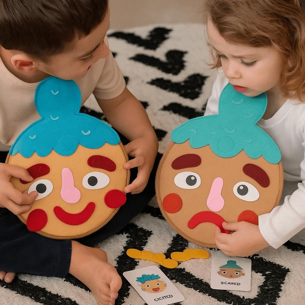 Montessori Emotional Learning Toy Handcrafted Expression Recognition Toys Toddlers Children