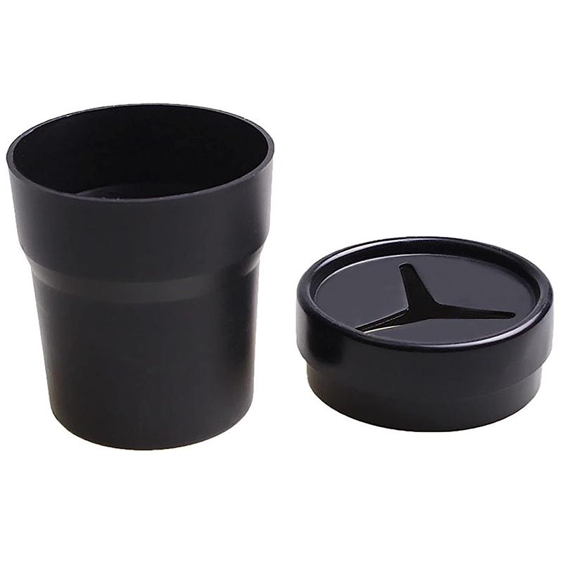 1Pc New Multifunctional Car Mini Trash Bin Cup Holder Car Trash Can Auto Holder Cap Mounts Black Plastic Interior Accessories
