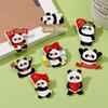 Panda Brooch with Five-Star Red Flag 'I Love China' Zinc Alloy Badge