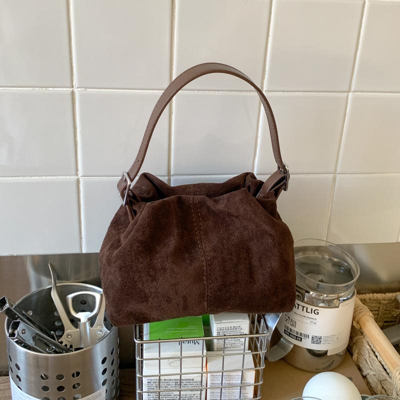 Новая ленивая сумка-облако конфетного цвета, портативная наплечная сумка из замши с плиссировкой, маленькая сумка-мессенджер