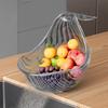 Fruit Vegetable Washing Basket with Handle Food Grade BPA Free Easy To Clean Multifunction Fruit Washing Basin with Drainage Holes