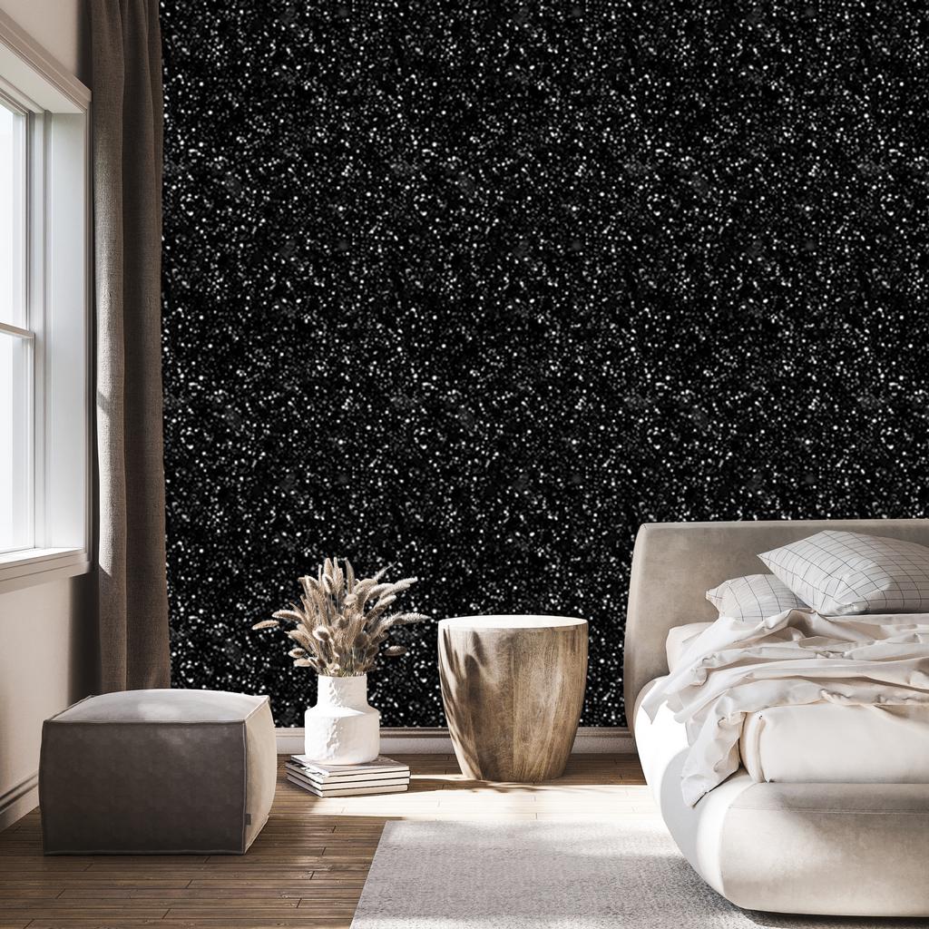 Black glitter wallpaper black, black center for living room and bedroom 50x1000