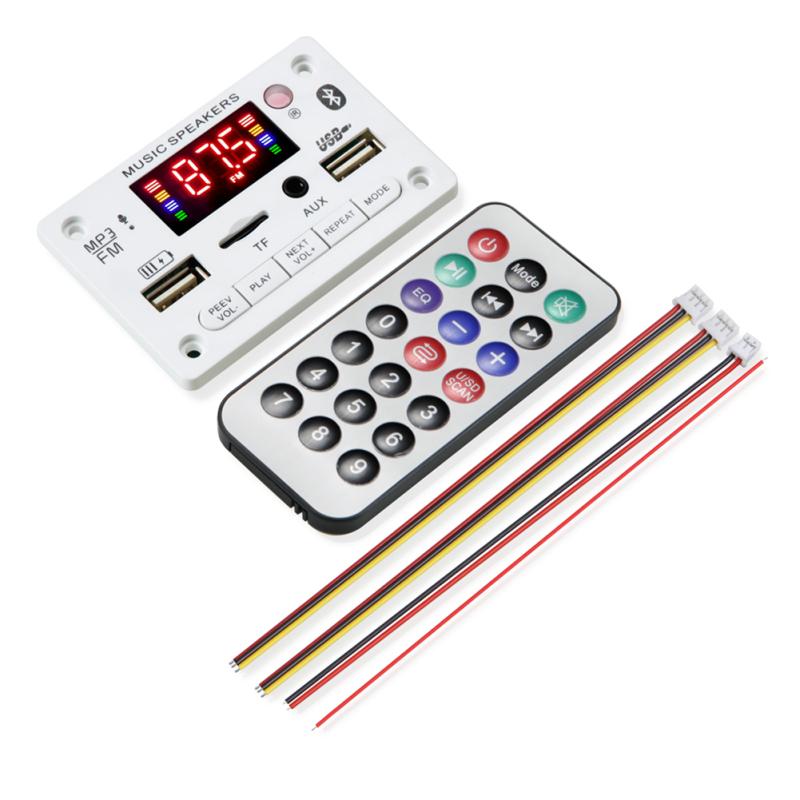 12 В Bluetooth-совместимая 5.0 плата MP3-декодера Цветной экран Запись звонков TF USB FM JX-810BT (с