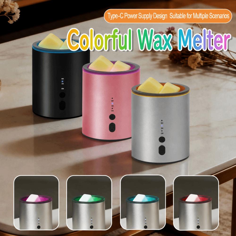 Multicolor Light Wax Warmer Aluminum Alloy Oil Burner Multi-functional Aroma Lamp Bedroom Decor