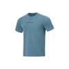 Li Ning Running Series Logo Letter Round Neck Quick-Dry Breathable Short Sleeve T-Shirt Men Tops Night-Blue ATST081-7