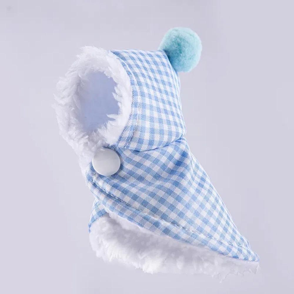 Winter Pet Parrot Cape Plaid Plush Cape Hat Kit New Parrot Clothes  Pet Accessories
