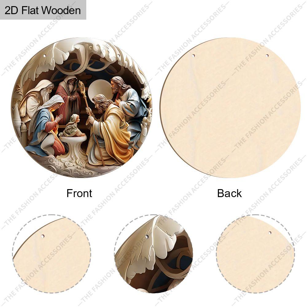 Подвеска «Святая ночь», украшение для стен или дверей дома, плоская деревянная 2D, рождественское украшение, подарки для друзей и семьи