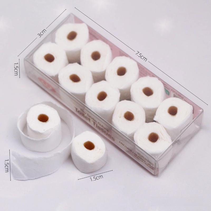 1/12 Dollhouse Miniature Toilet Paper Roll Set Mini Bathroom Tissue Model Doll House Decor Accessories