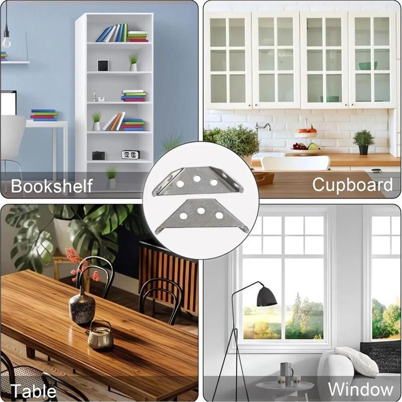 30 шт. Уголок для мебели из нержавеющей стали с винтами Угловая скоба Угловой кронштейн для полок Деревянная мебель Стул Ящик Шкаф